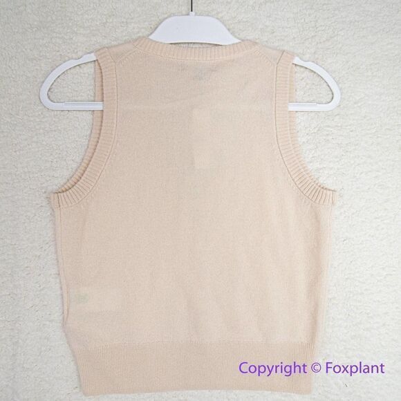 NEW J. Crew Cashmere V-neck sweater-vest in butter cream, XS - Picture 13 of 16